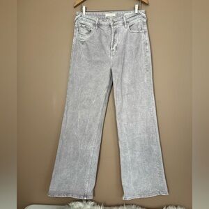 {Cleo + Wolf} High Rise Loose Wide Leg Jeans with Button Fly - Womens 28